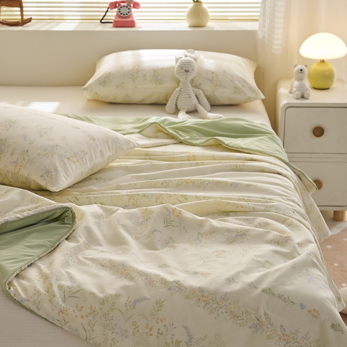 91家纺网 家纺一手货源 找家纺 暖阳 2026新款A全棉B凉感丝夏被夏凉被空调被 小冰皮-仙草