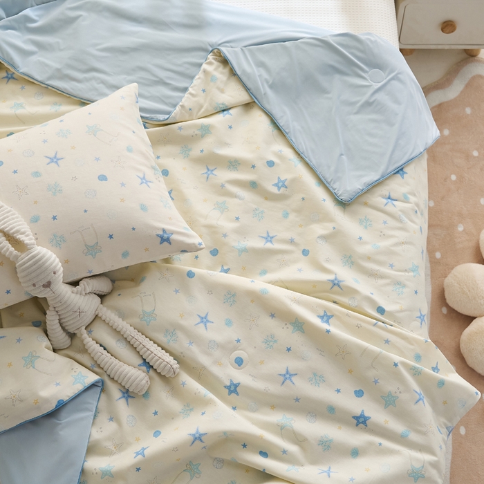 91家纺网 家纺一手货源 找家纺 暖阳 2026新款A全棉B凉感丝夏被夏凉被空调被 小冰皮-海底世界