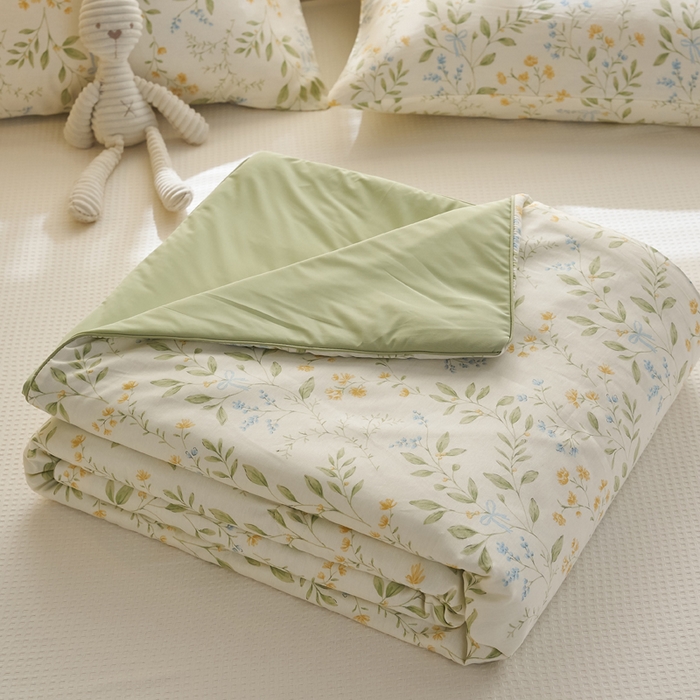 91家纺网 家纺一手货源 找家纺 暖阳 2026新款A全棉B凉感丝夏被夏凉被空调被 小冰皮-油画小兔