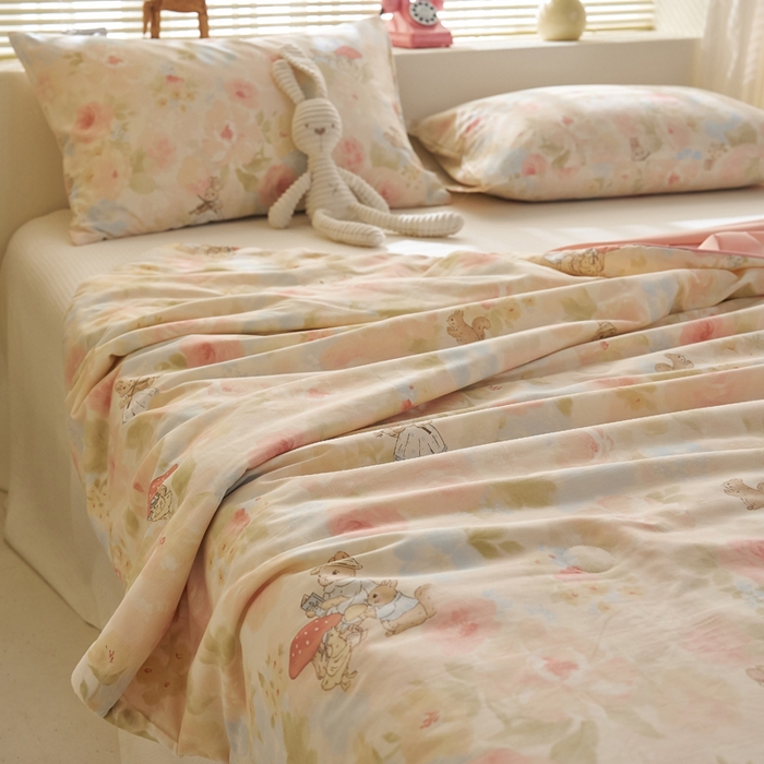 91家纺网 家纺一手货源 找家纺 暖阳 2026新款A全棉B凉感丝夏被夏凉被空调被 小冰皮-春絮