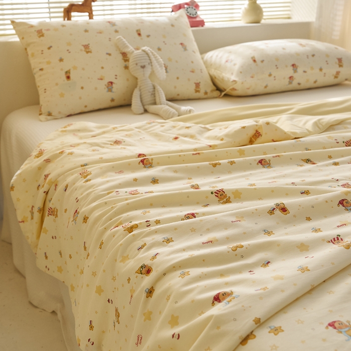 91家纺网 家纺一手货源 找家纺 暖阳 2026新款A全棉B凉感丝夏被夏凉被空调被 小冰皮-可爱小星人