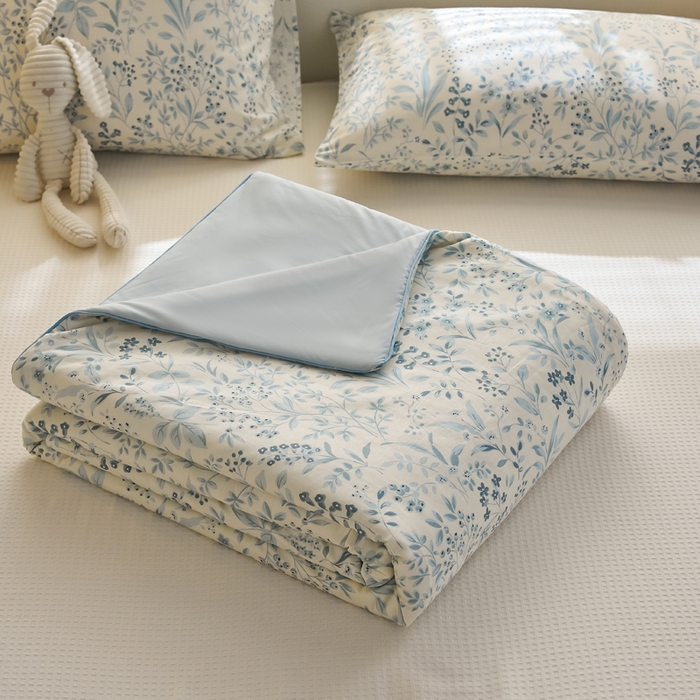 91家纺网 家纺一手货源 找家纺 暖阳 2026新款A全棉B凉感丝夏被夏凉被空调被 小冰皮-兰花