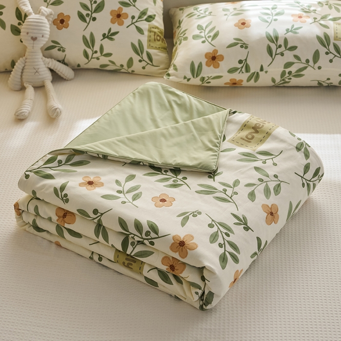 91家纺网 家纺一手货源 找家纺 暖阳 2026新款A全棉B凉感丝夏被夏凉被空调被 小冰皮-薄荷