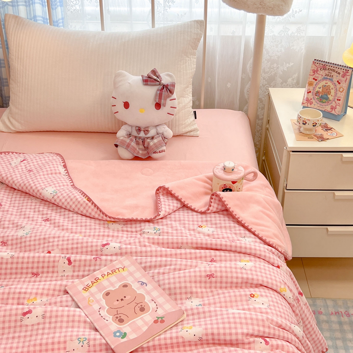 91家纺网 家纺一手货源 找家纺 （总）妮可 2026新款A类三层夹棉全棉双层纱绒多功能盖毯被