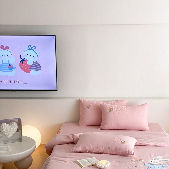 91家纺网 家纺一手货源 找家纺 （总）鸣升家纺 2026新款全棉夏被双层纱贴布绣100%棉花夏被四件套