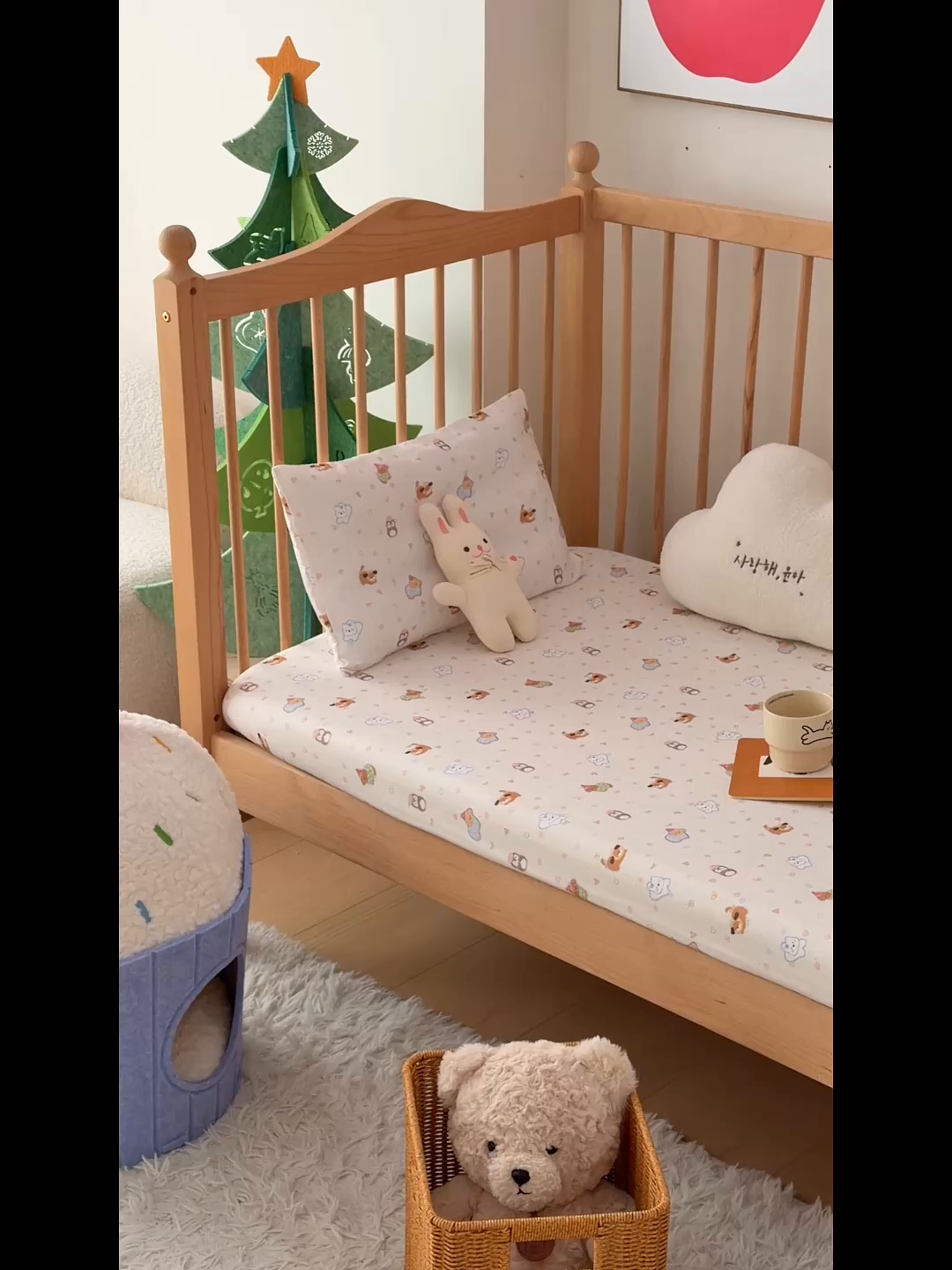 91家纺网 家纺一手货源 找家纺 （总）嗨生活 2026新款儿童婴儿床床笠全棉纯棉双层纱床笠席梦思套拼床床笠套