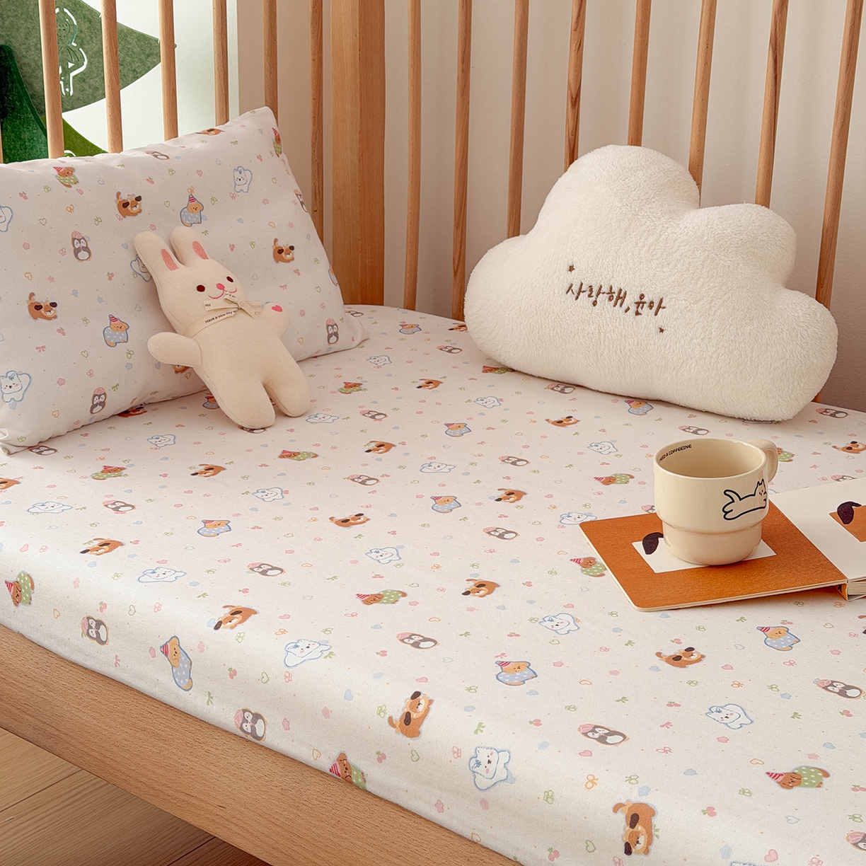 91家纺网 家纺一手货源 找家纺 （总）嗨生活 2026新款儿童婴儿床床笠全棉纯棉双层纱床笠席梦思套拼床床笠套