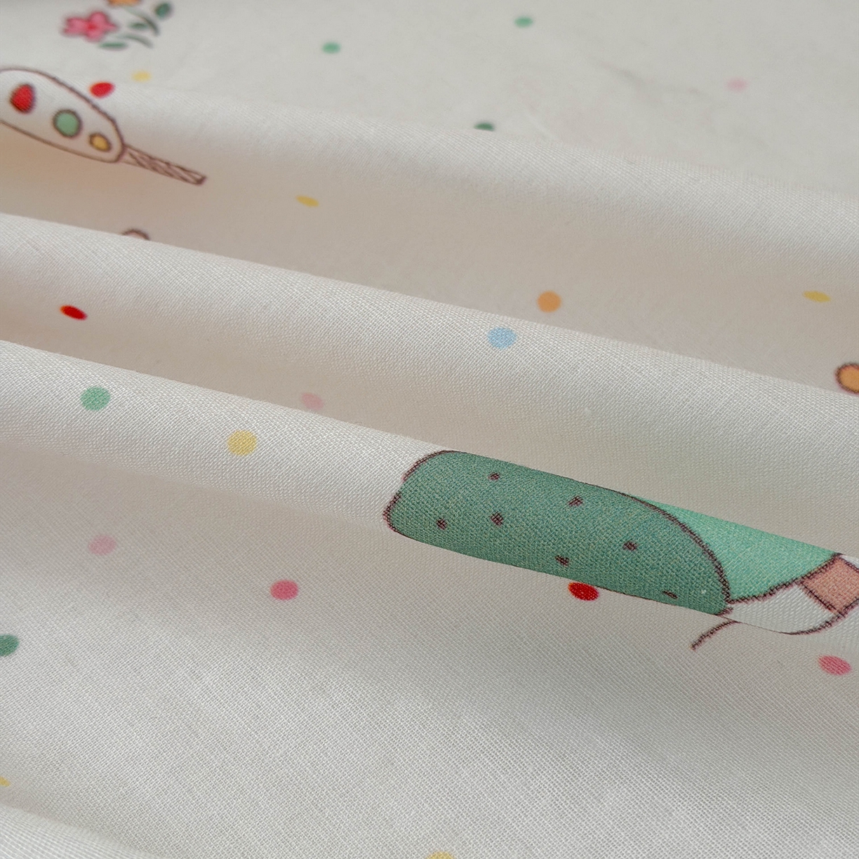 91家纺网 家纺一手货源 找家纺 嗨生活 2026新款儿童婴儿床床笠全棉纯棉双层纱床笠席梦思套拼床床笠套 春日班