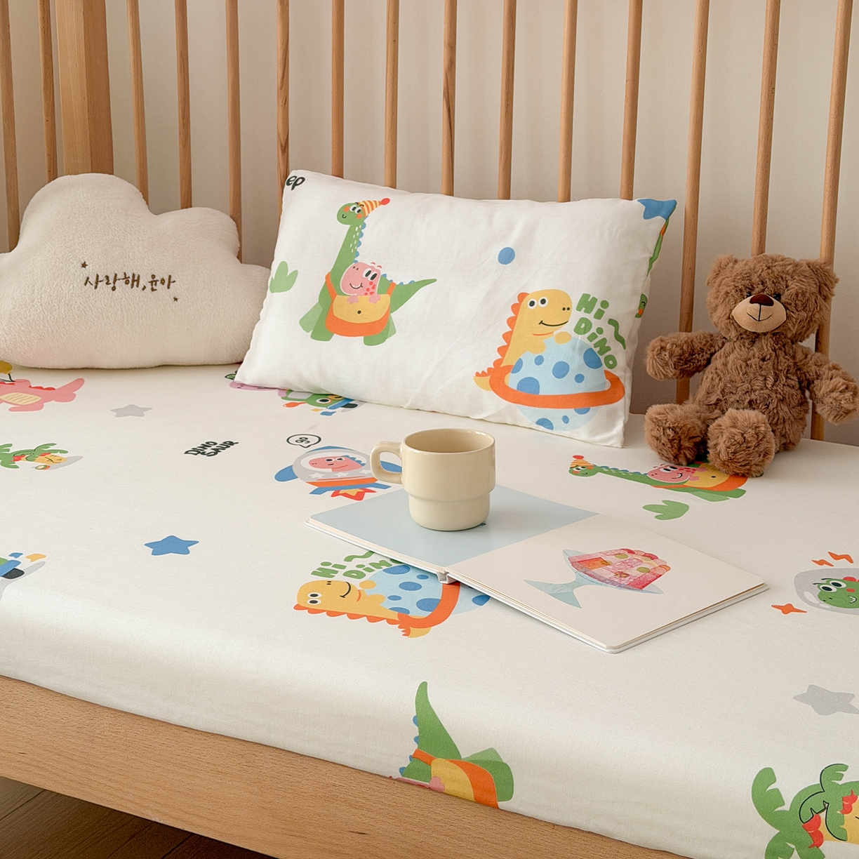 91家纺网 家纺一手货源 找家纺 嗨生活 2026新款儿童婴儿床床笠全棉纯棉双层纱床笠席梦思套拼床床笠套 太空奇遇