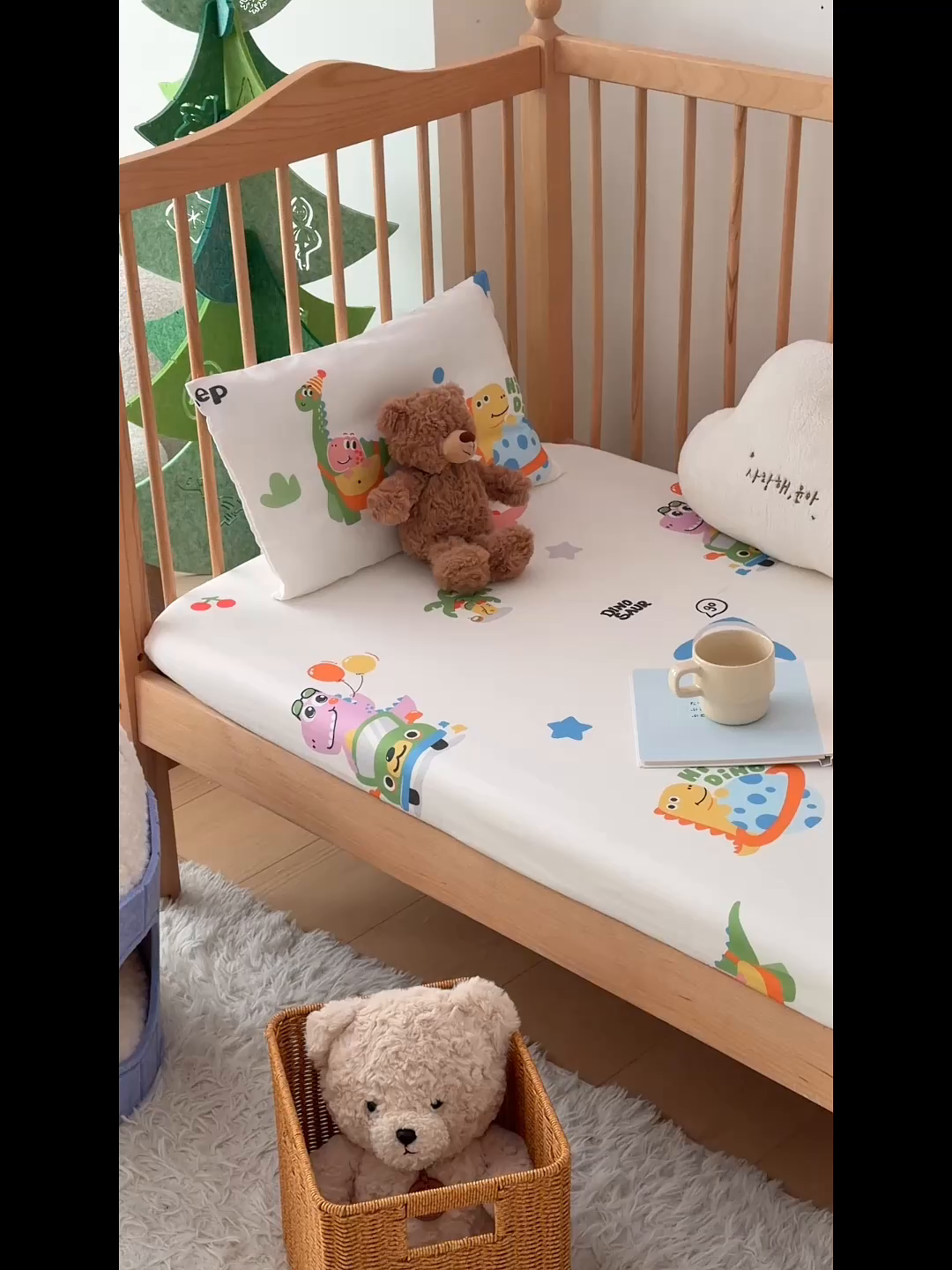 91家纺网 家纺一手货源 找家纺 嗨生活 2026新款儿童婴儿床床笠全棉纯棉双层纱床笠席梦思套拼床床笠套 太空奇遇