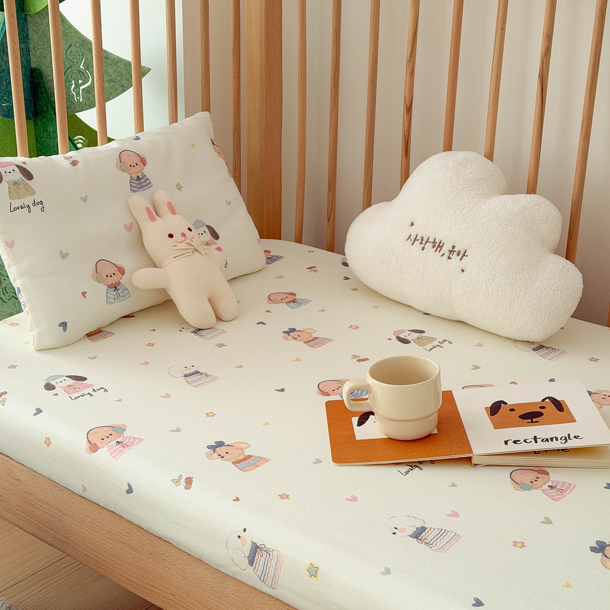 91家纺网 家纺一手货源 找家纺 嗨生活 2026新款儿童婴儿床床笠全棉纯棉双层纱床笠席梦思套拼床床笠套 旺旺趣事