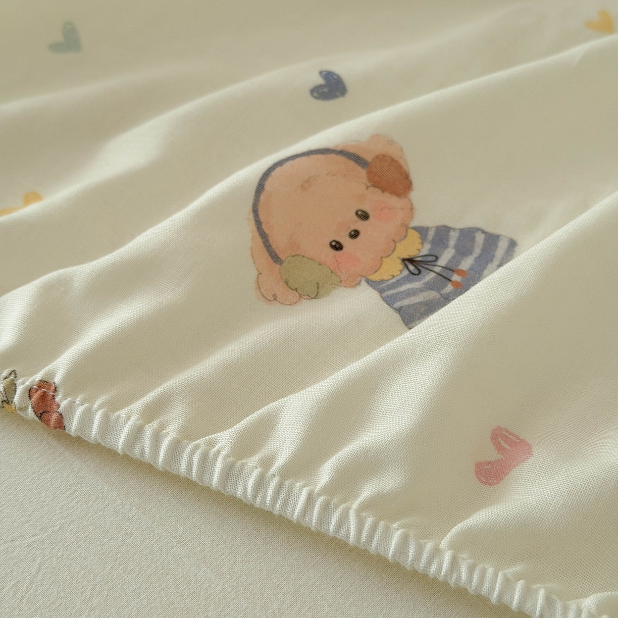 91家纺网 家纺一手货源 找家纺 嗨生活 2026新款儿童婴儿床床笠全棉纯棉双层纱床笠席梦思套拼床床笠套 旺旺趣事