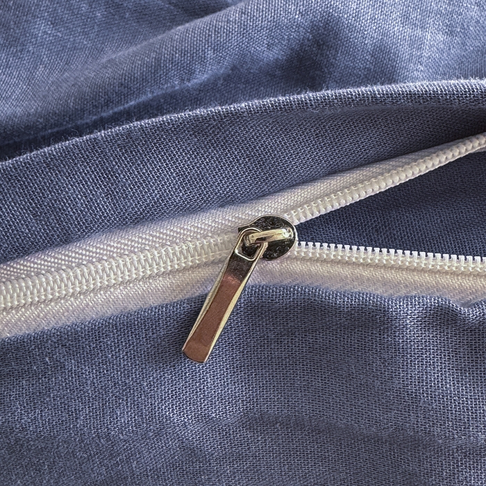 91家纺网 家纺一手货源 找家纺 爱思佳 2026新款全棉双层纱混搭格子系列四件套 蓝-慕斯