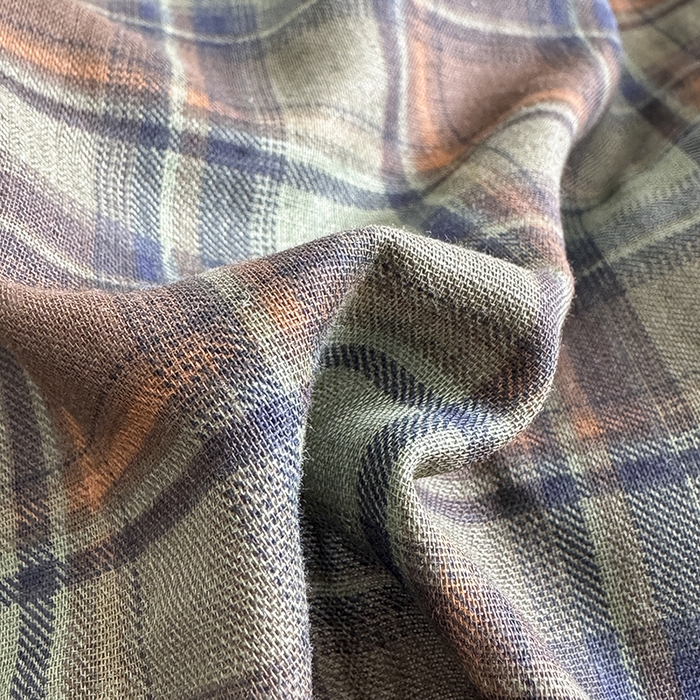 91家纺网 家纺一手货源 找家纺 爱思佳 2026新款全棉双层纱混搭格子系列四件套 慕斯-蓝