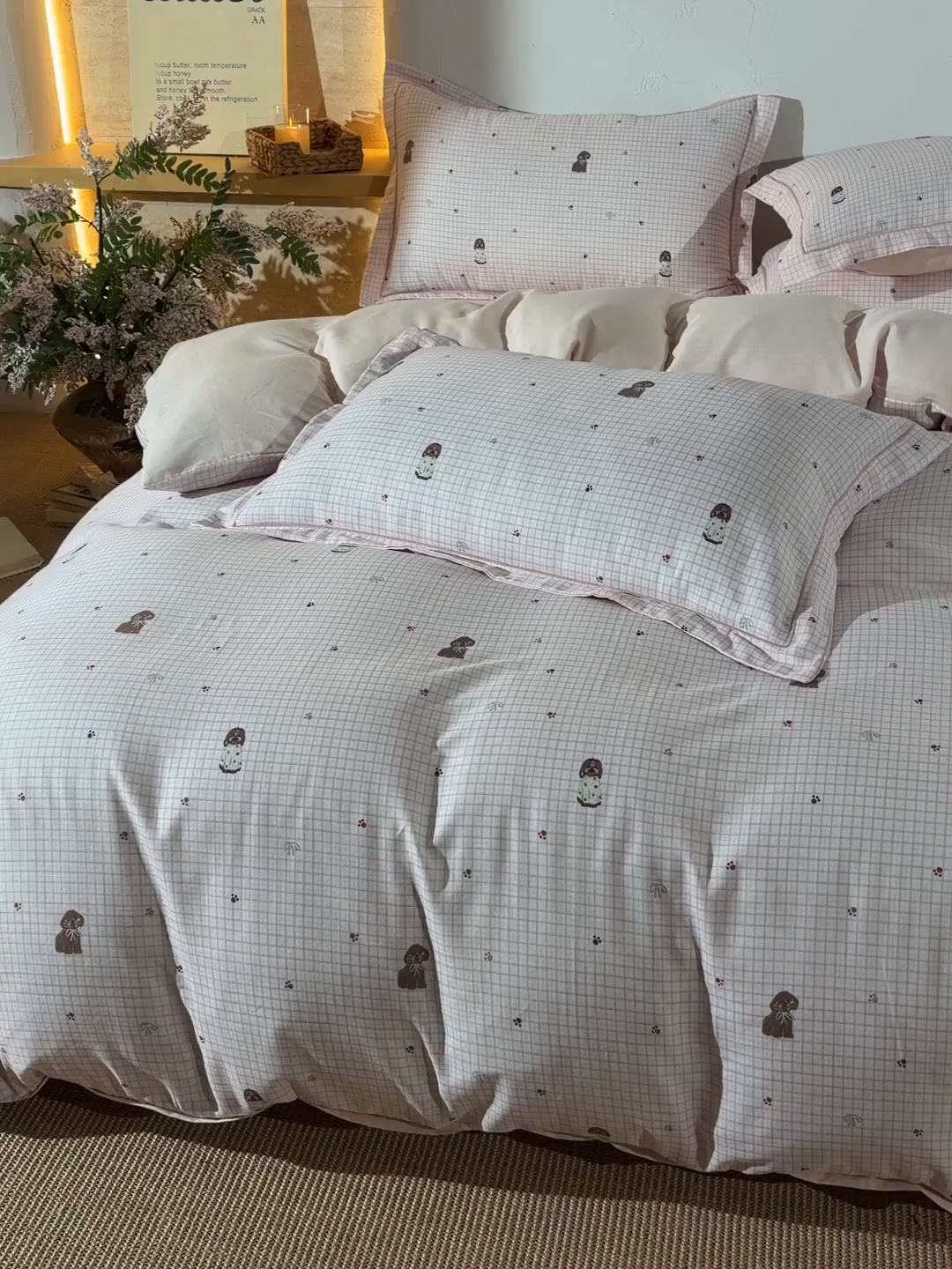 91家纺网 家纺一手货源 找家纺 （总）金昱纺 2026新款全棉纯棉双层纱印花四件套