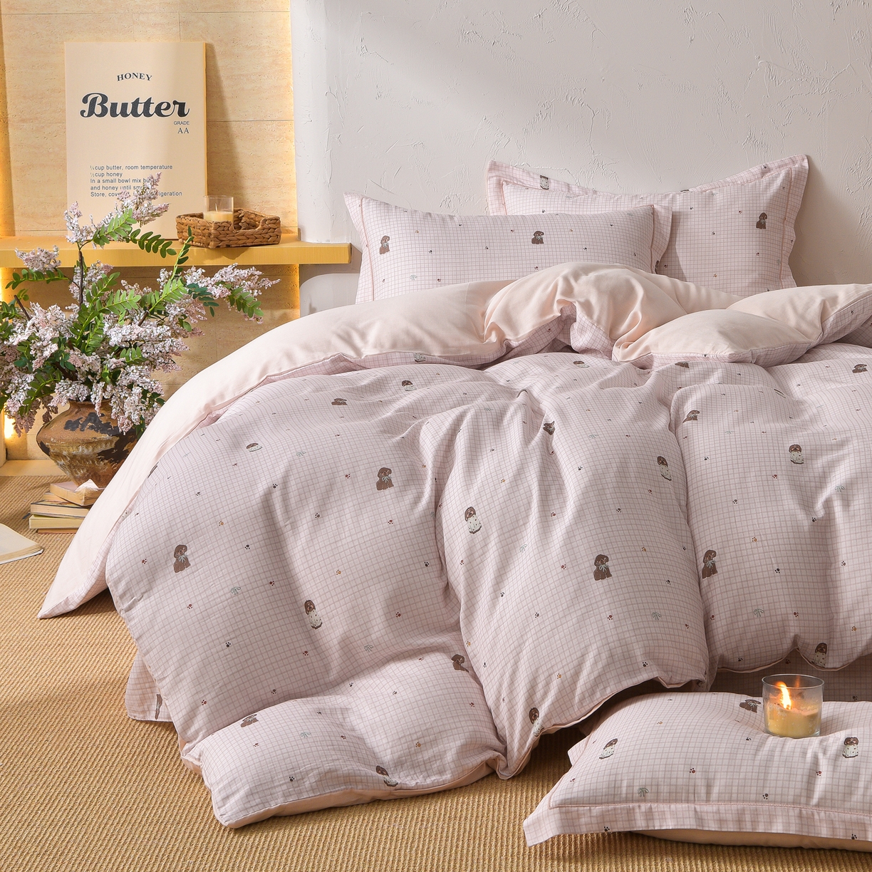 91家纺网 家纺一手货源 找家纺 （总）金昱纺 2026新款全棉纯棉双层纱印花四件套