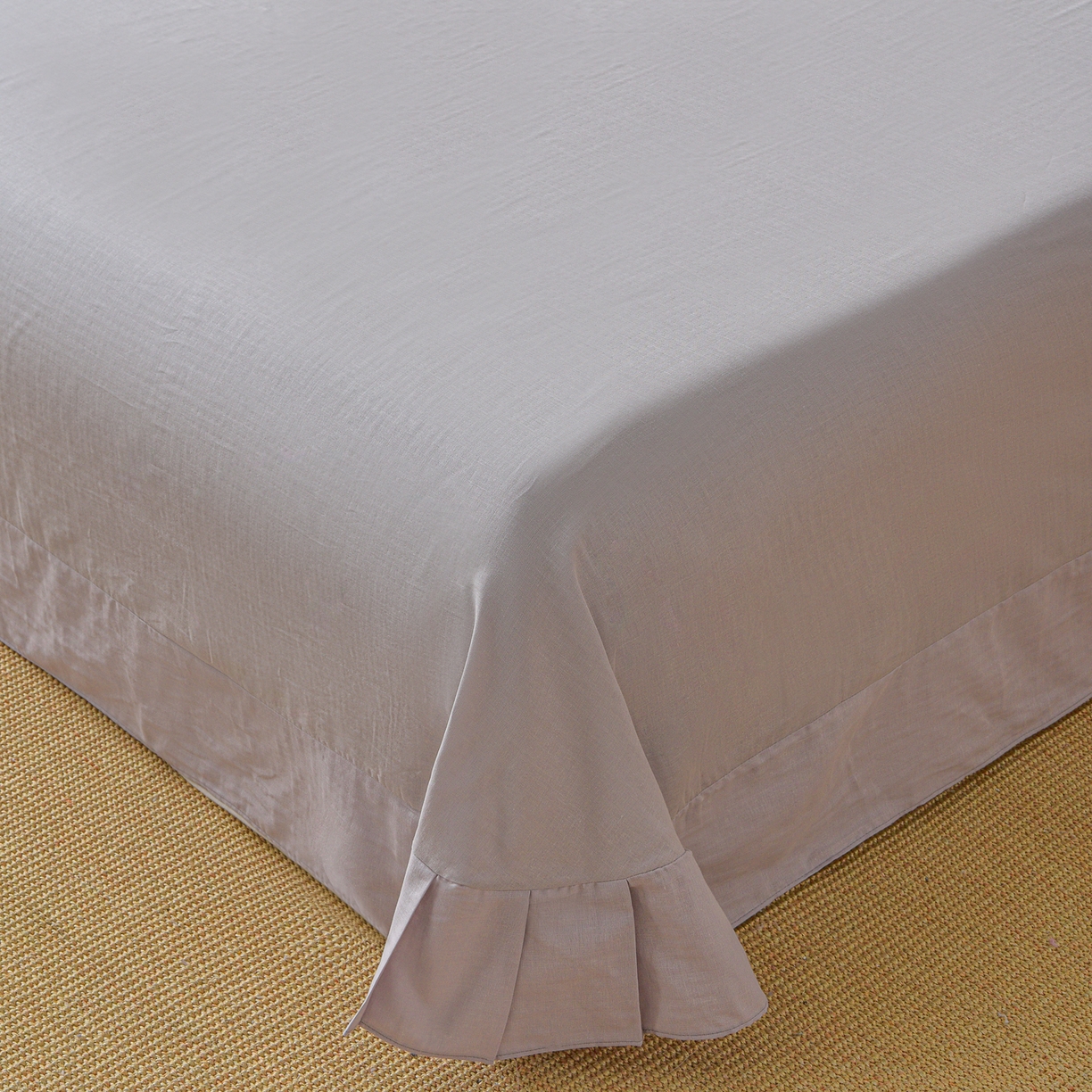 91家纺网 家纺一手货源 找家纺 金昱纺 2026新款全棉纯棉双层纱印花四件套 花酿-豆沙