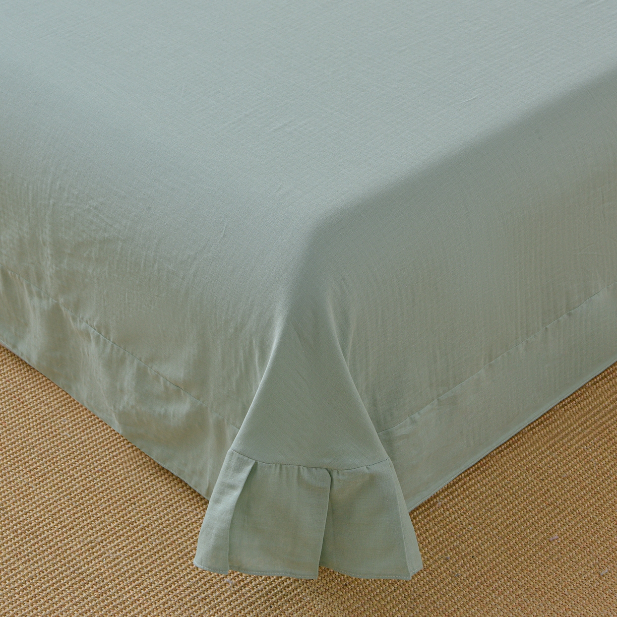 91家纺网 家纺一手货源 找家纺 金昱纺 2026新款全棉纯棉双层纱印花四件套 镜花眠-绿