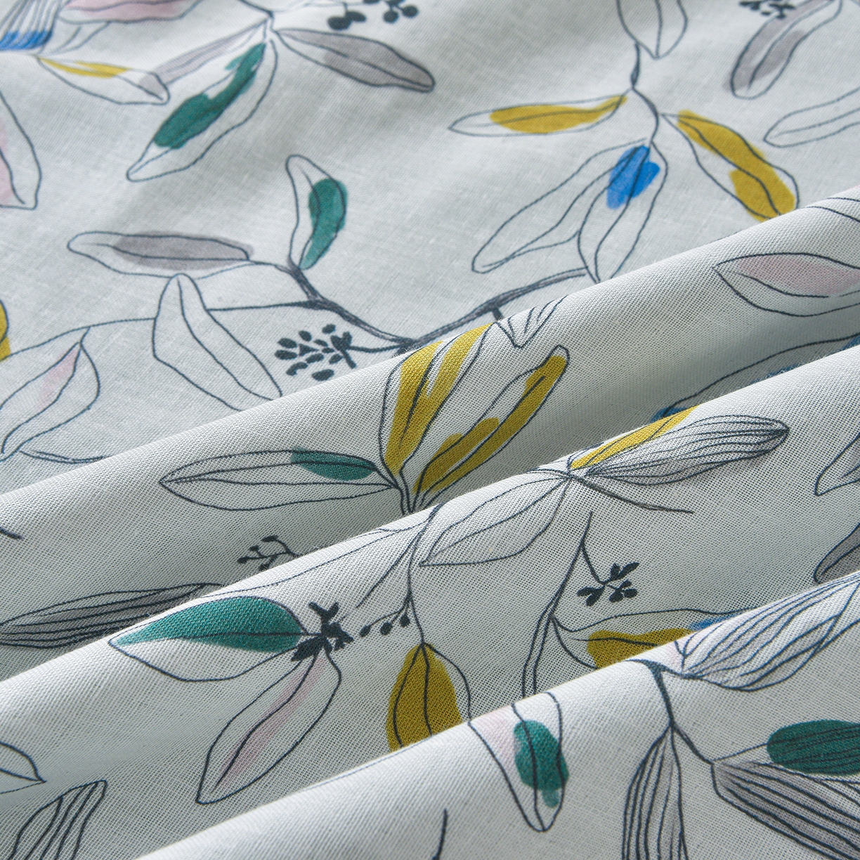 91家纺网 家纺一手货源 找家纺 金昱纺 2026新款全棉纯棉双层纱印花四件套 镜花眠-绿