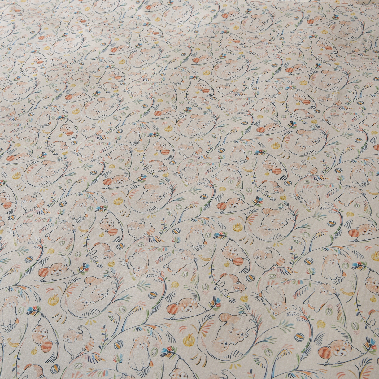 91家纺网 家纺一手货源 找家纺 金昱纺 2026新款全棉纯棉双层纱印花四件套 顽皮熊-米