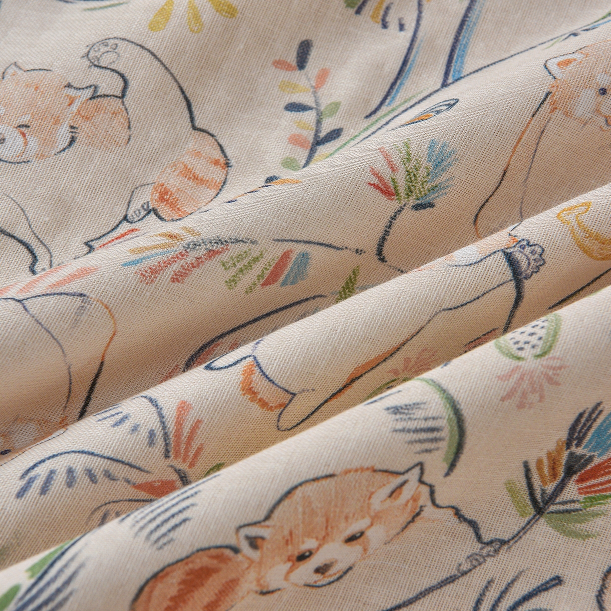 91家纺网 家纺一手货源 找家纺 金昱纺 2026新款全棉纯棉双层纱印花四件套 顽皮熊-米