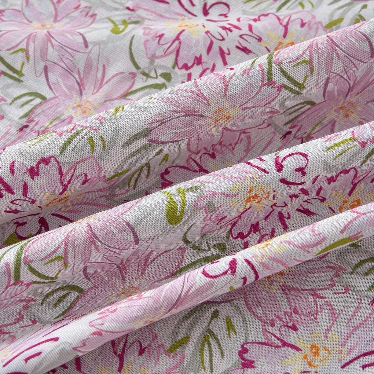 91家纺网 家纺一手货源 找家纺 金昱纺 2026新款全棉纯棉双层纱印花四件套 香忆源-粉