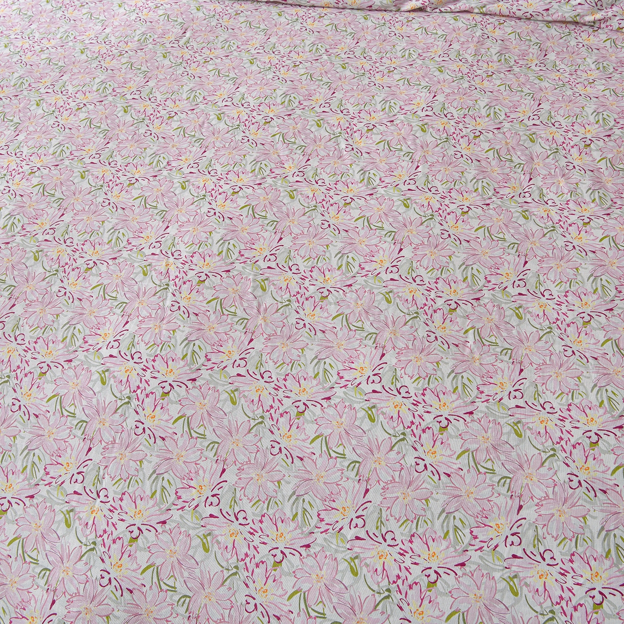 91家纺网 家纺一手货源 找家纺 金昱纺 2026新款全棉纯棉双层纱印花四件套 香忆源-粉