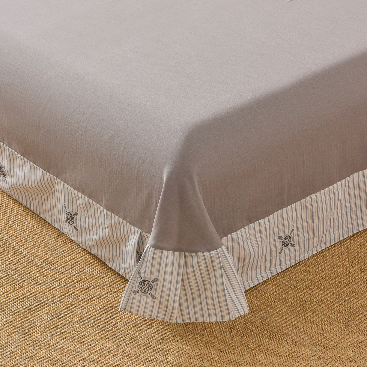 91家纺网 家纺一手货源 找家纺 金昱纺 2026新款全棉纯棉双层纱印花四件套 泽西岛-兰