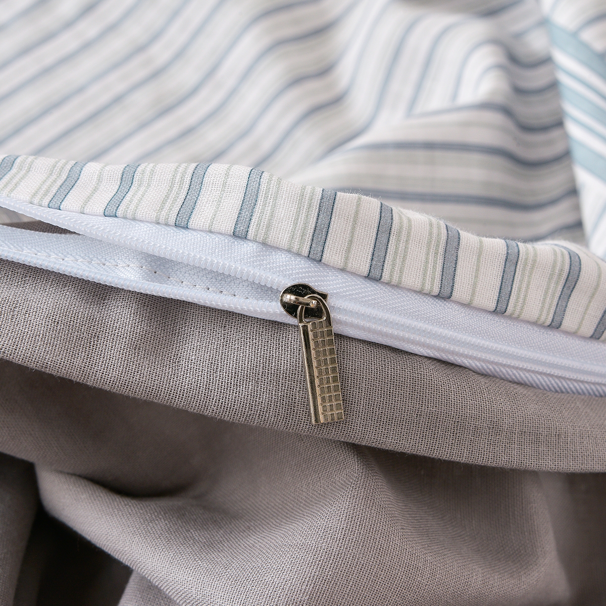 91家纺网 家纺一手货源 找家纺 金昱纺 2026新款全棉纯棉双层纱印花四件套 泽西岛-兰