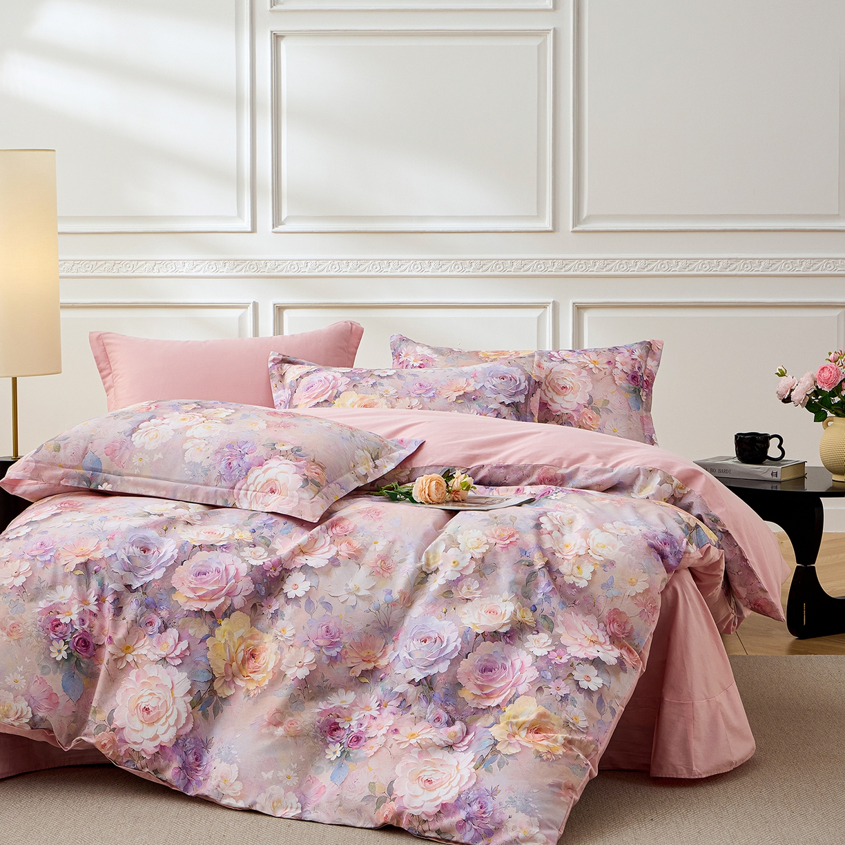 91家纺网 家纺一手货源 找家纺 元元家居（元元被业） 2026新款全棉13372套件及单品【印花款】-三件套 云樾