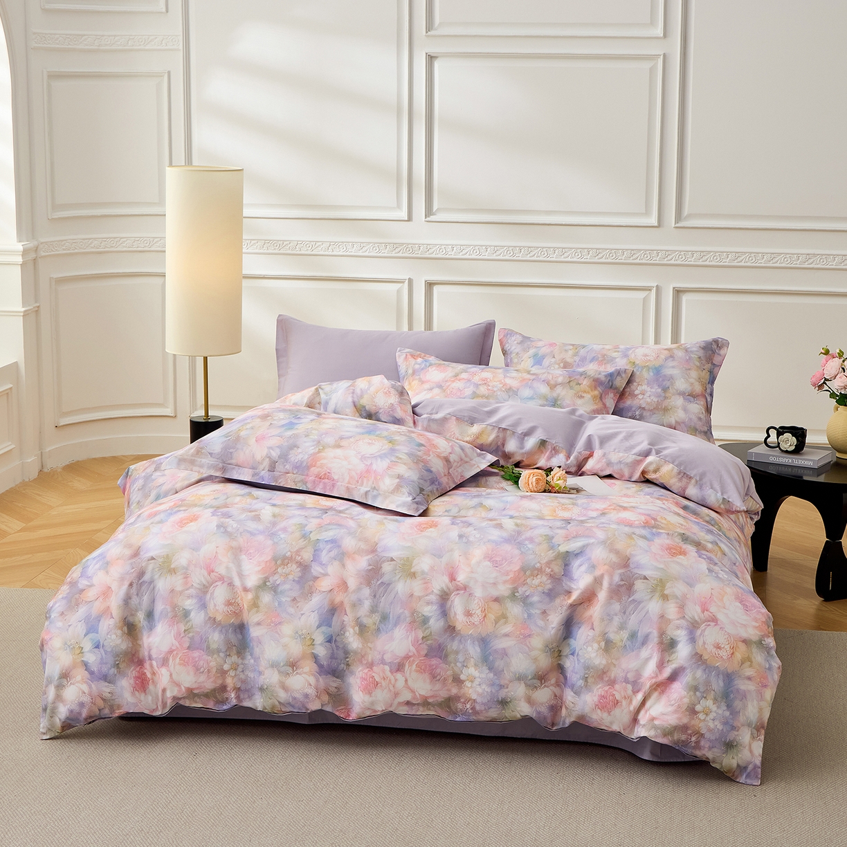 91家纺网 家纺一手货源 找家纺 元元家居（元元被业） 2026新款全棉13372套件及单品【印花款】-三件套 春风