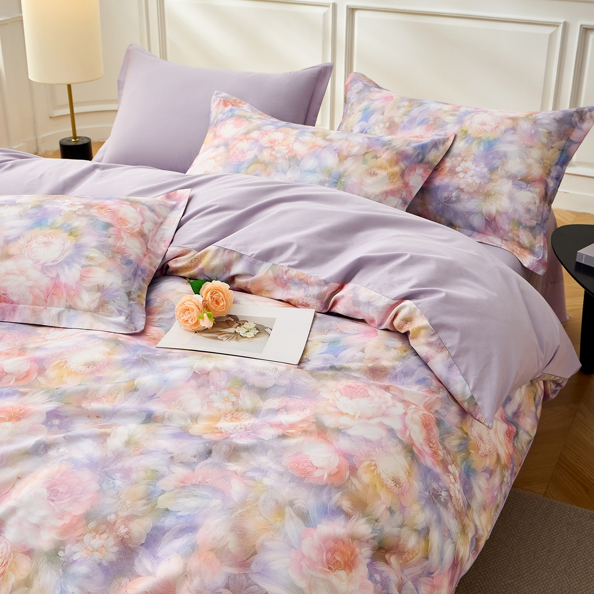 91家纺网 家纺一手货源 找家纺 元元家居（元元被业） 2026新款全棉13372套件及单品【印花款】-三件套 春风