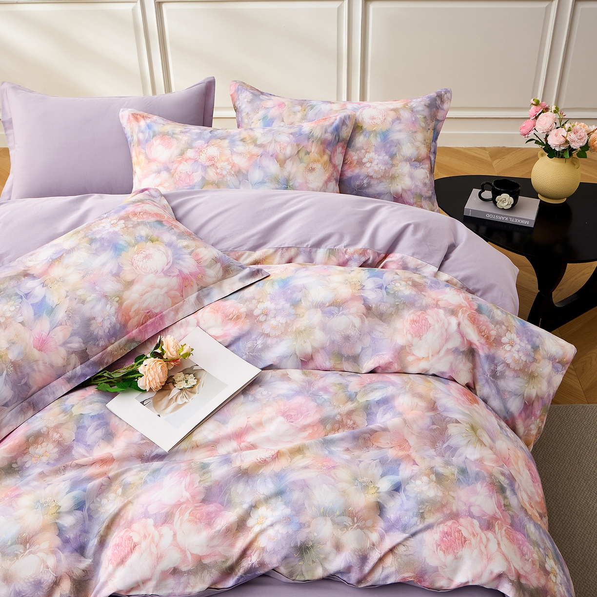 91家纺网 家纺一手货源 找家纺 元元家居（元元被业） 2026新款全棉13372套件及单品【印花款】-三件套 春风