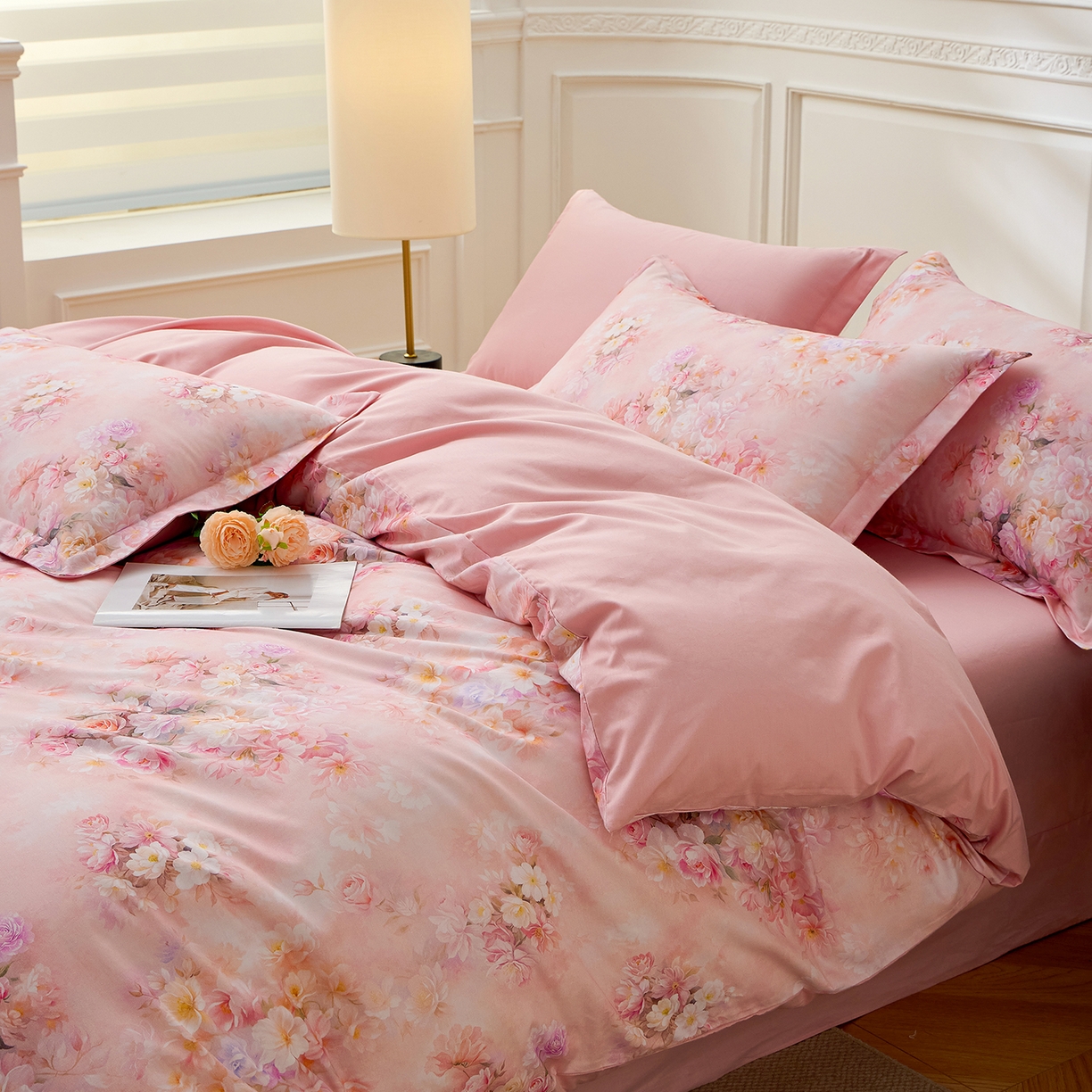 91家纺网 家纺一手货源 找家纺 元元家居（元元被业） 2026新款全棉13372套件及单品【印花款】-三件套 芳菲