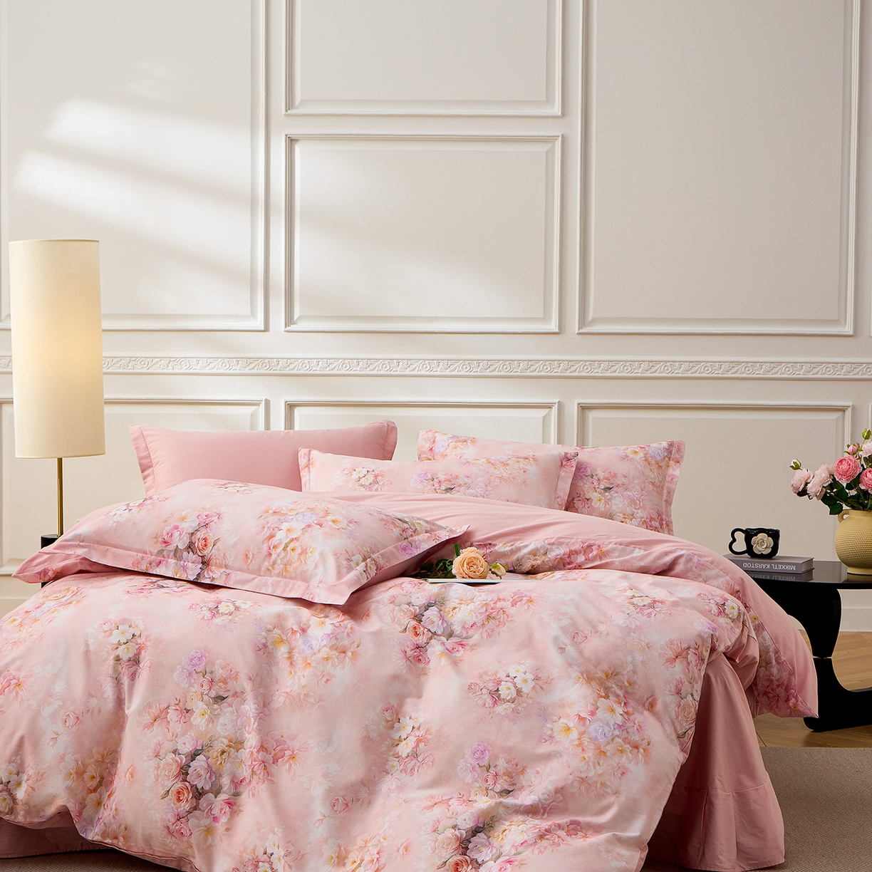 91家纺网 家纺一手货源 找家纺 元元家居（元元被业） 2026新款全棉13372套件及单品【印花款】-三件套 芳菲