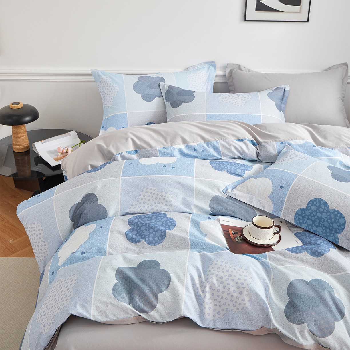 91家纺网 家纺一手货源 找家纺 元元家居（元元被业） 2026新款全棉13372套件及单品【印花款】-三件套 非凡