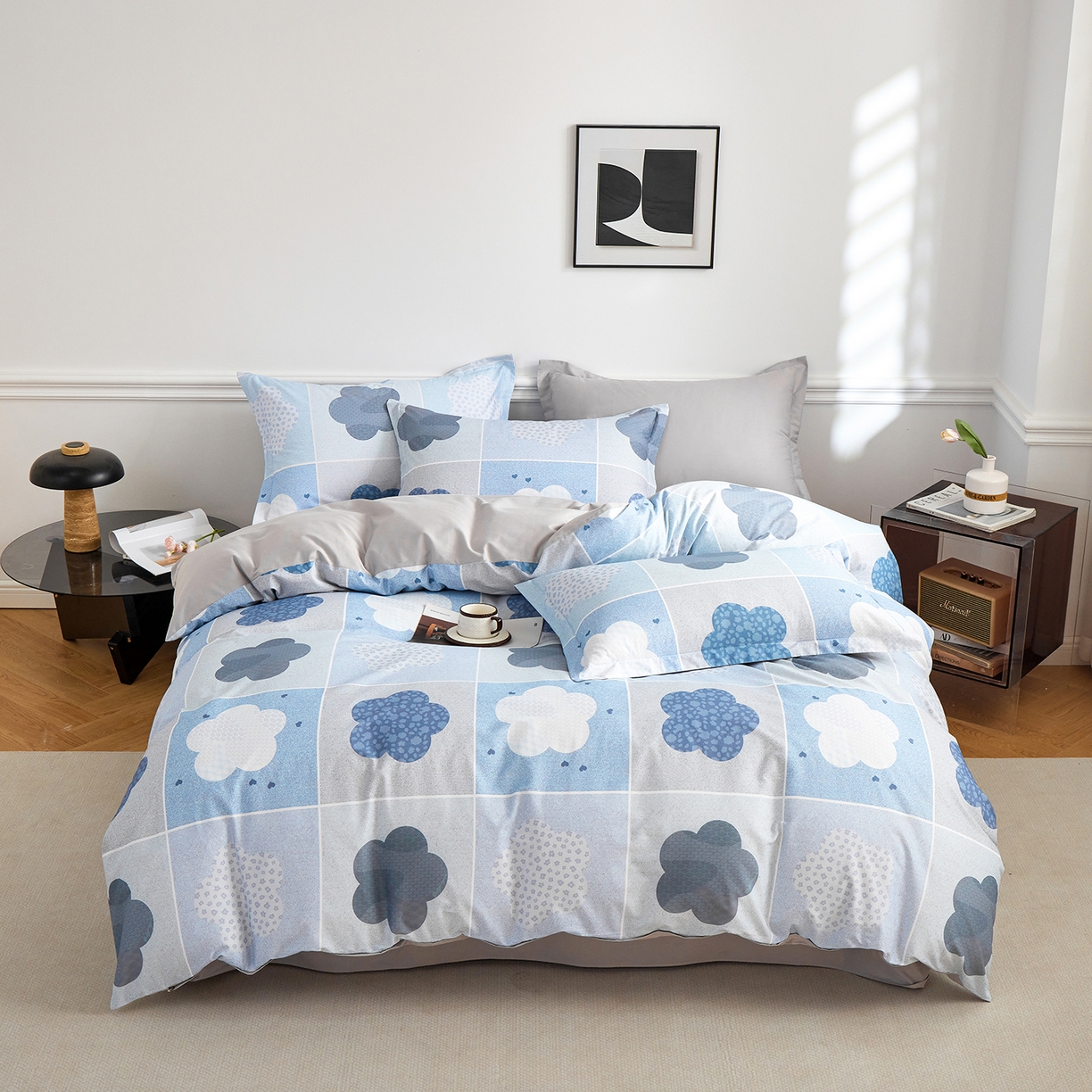 91家纺网 家纺一手货源 找家纺 元元家居（元元被业） 2026新款全棉13372套件及单品【印花款】-三件套 非凡