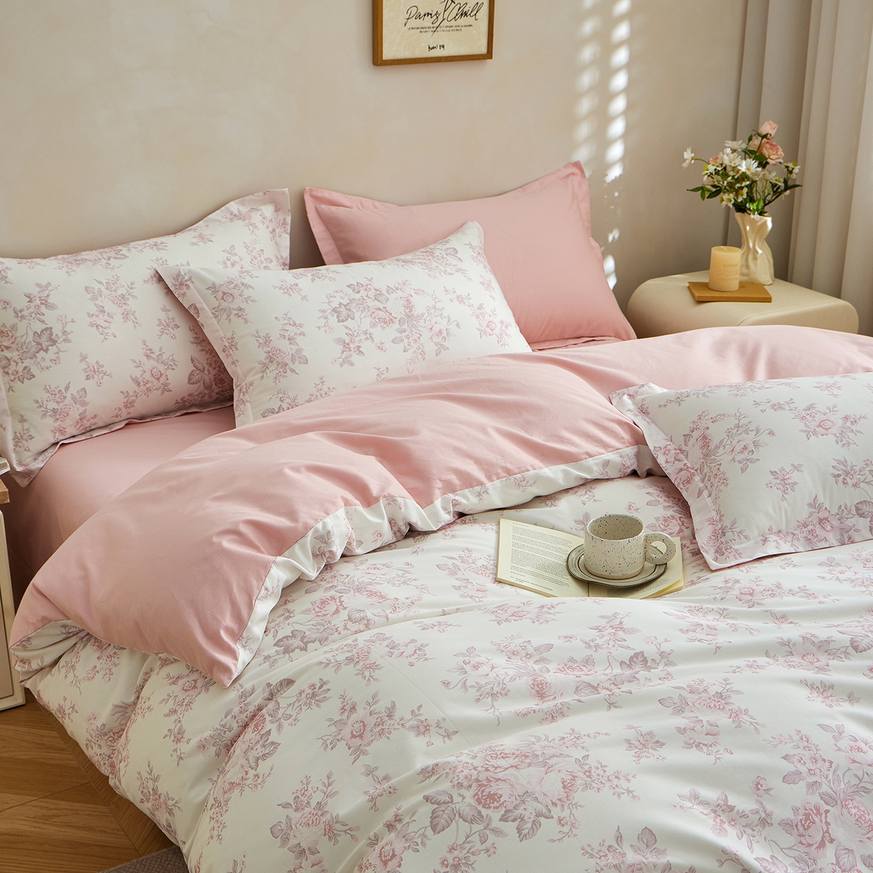 91家纺网 家纺一手货源 找家纺 元元家居（元元被业） 2026新款全棉13372套件及单品【印花款】-三件套 芙尔