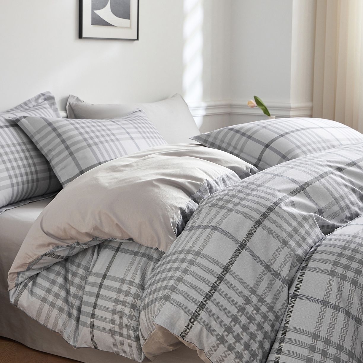 91家纺网 家纺一手货源 找家纺 元元家居（元元被业） 2026新款全棉13372套件及单品【印花款】-三件套 格调