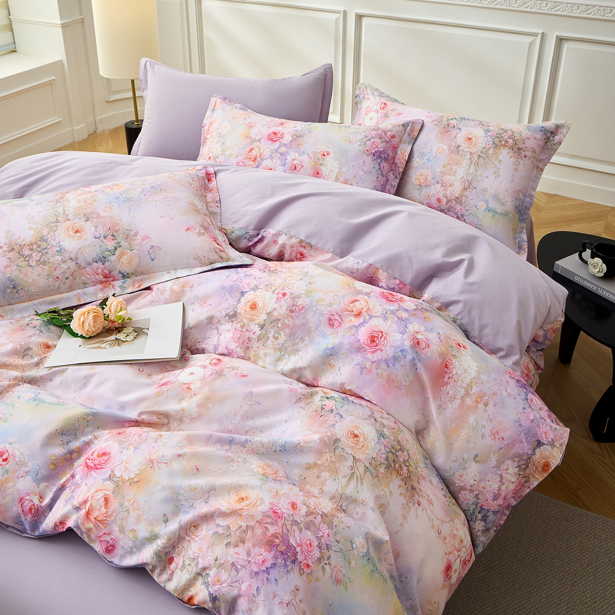 91家纺网 家纺一手货源 找家纺 元元家居（元元被业） 2026新款全棉13372套件及单品【印花款】-三件套 红颜