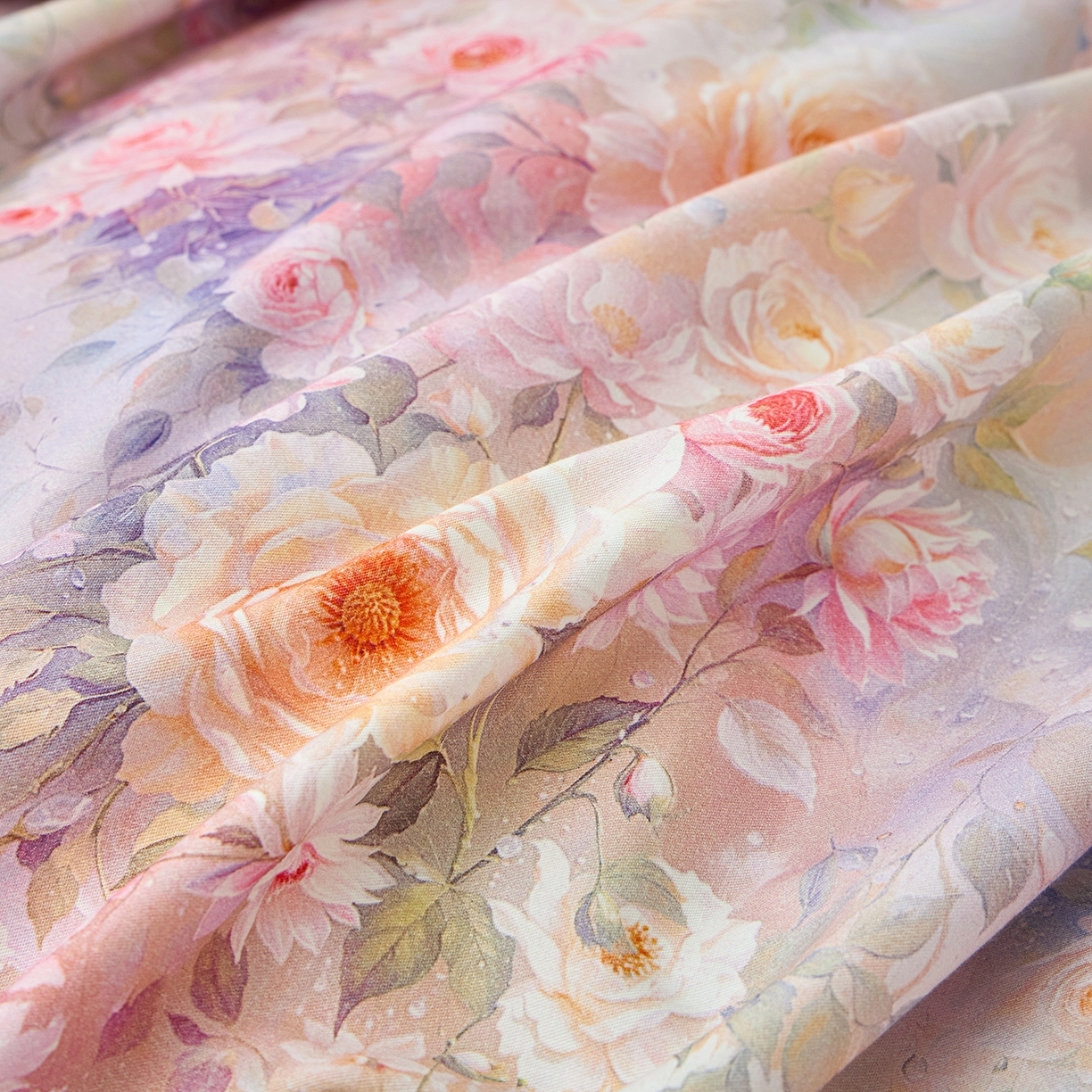 91家纺网 家纺一手货源 找家纺 元元家居（元元被业） 2026新款全棉13372套件及单品【印花款】-三件套 红颜