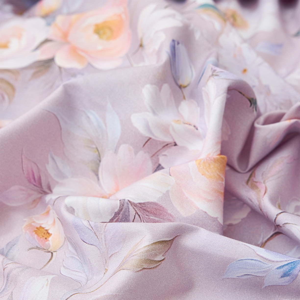 91家纺网 家纺一手货源 找家纺 元元家居（元元被业） 2026新款全棉13372套件及单品【印花款】-三件套 花漾紫