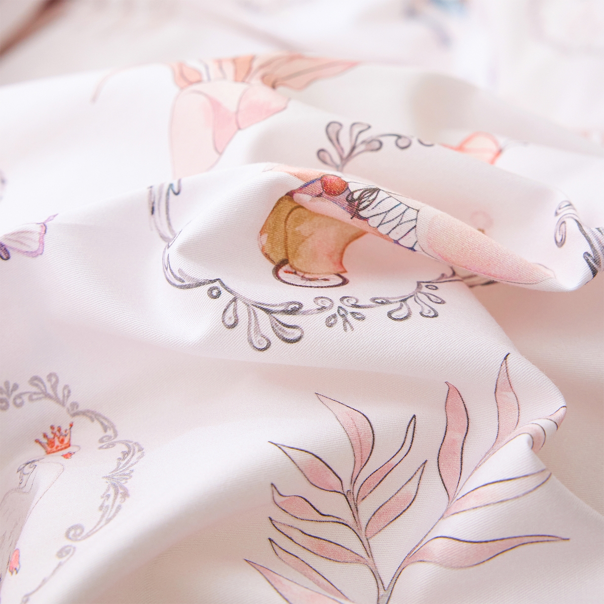 91家纺网 家纺一手货源 找家纺 元元家居（元元被业） 2026新款全棉13372套件及单品【印花款】-三件套 乐园粉