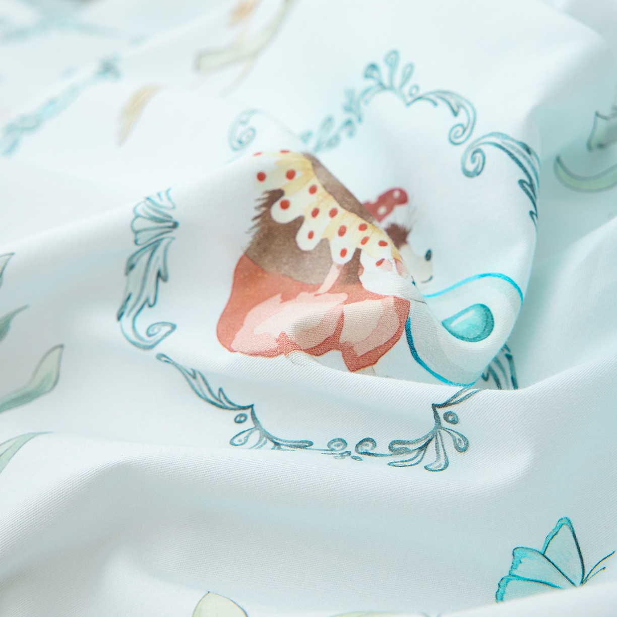 91家纺网 家纺一手货源 找家纺 元元家居（元元被业） 2026新款全棉13372套件及单品【印花款】-三件套 乐园绿