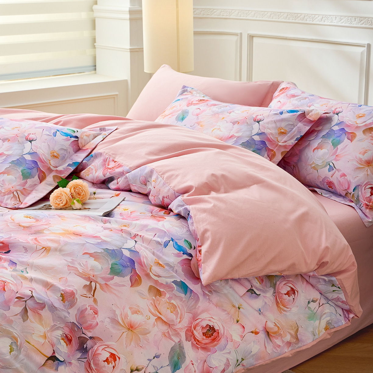 91家纺网 家纺一手货源 找家纺 元元家居（元元被业） 2026新款全棉13372套件及单品【印花款】-三件套 凝珠