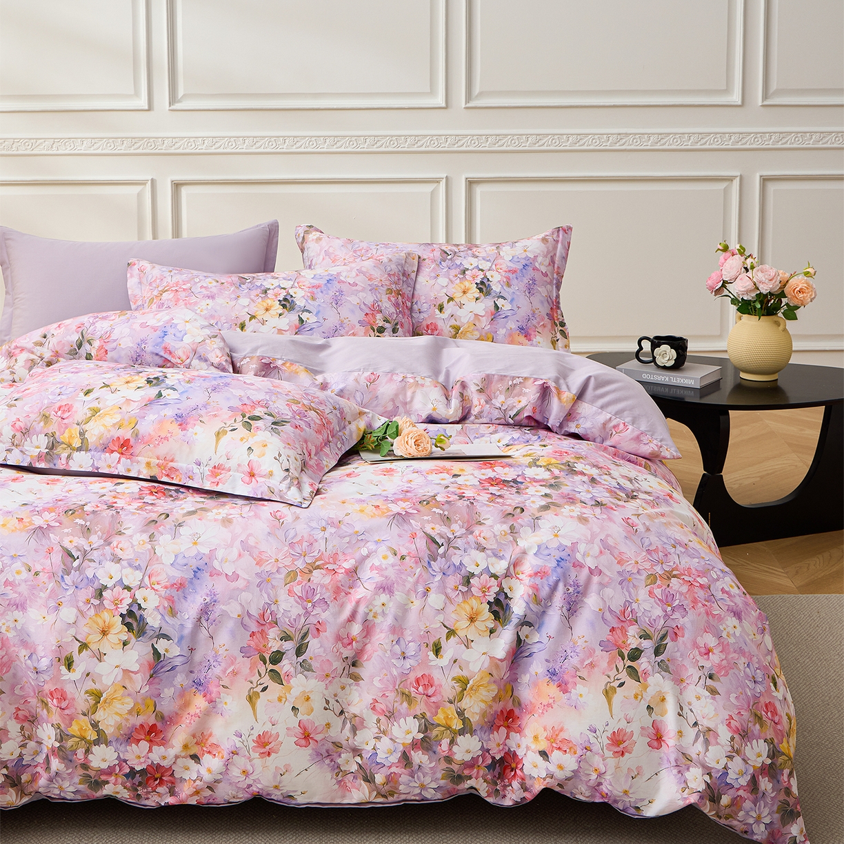 91家纺网 家纺一手货源 找家纺 元元家居（元元被业） 2026新款全棉13372套件及单品【印花款】-三件套 闪亮