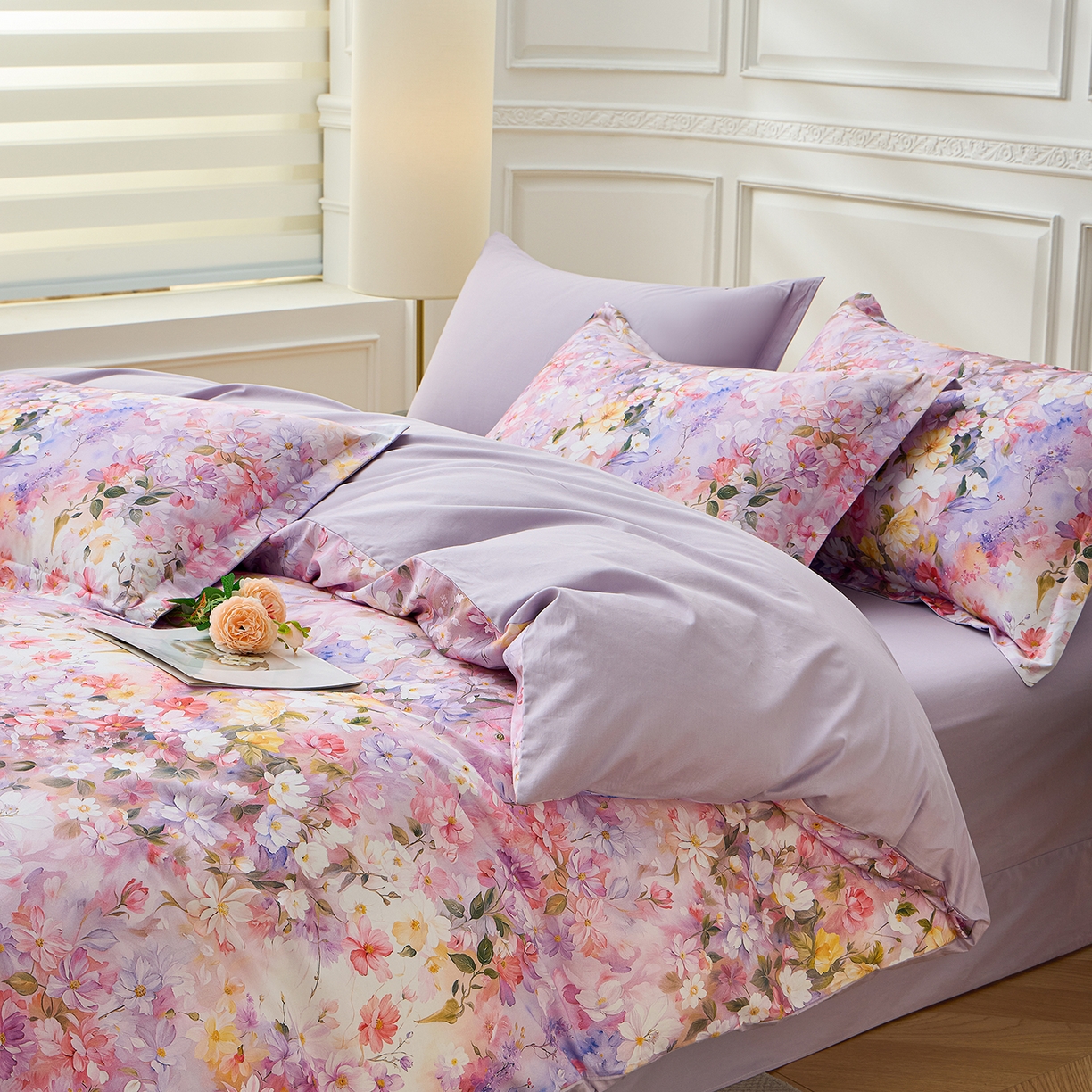 91家纺网 家纺一手货源 找家纺 元元家居（元元被业） 2026新款全棉13372套件及单品【印花款】-三件套 闪亮