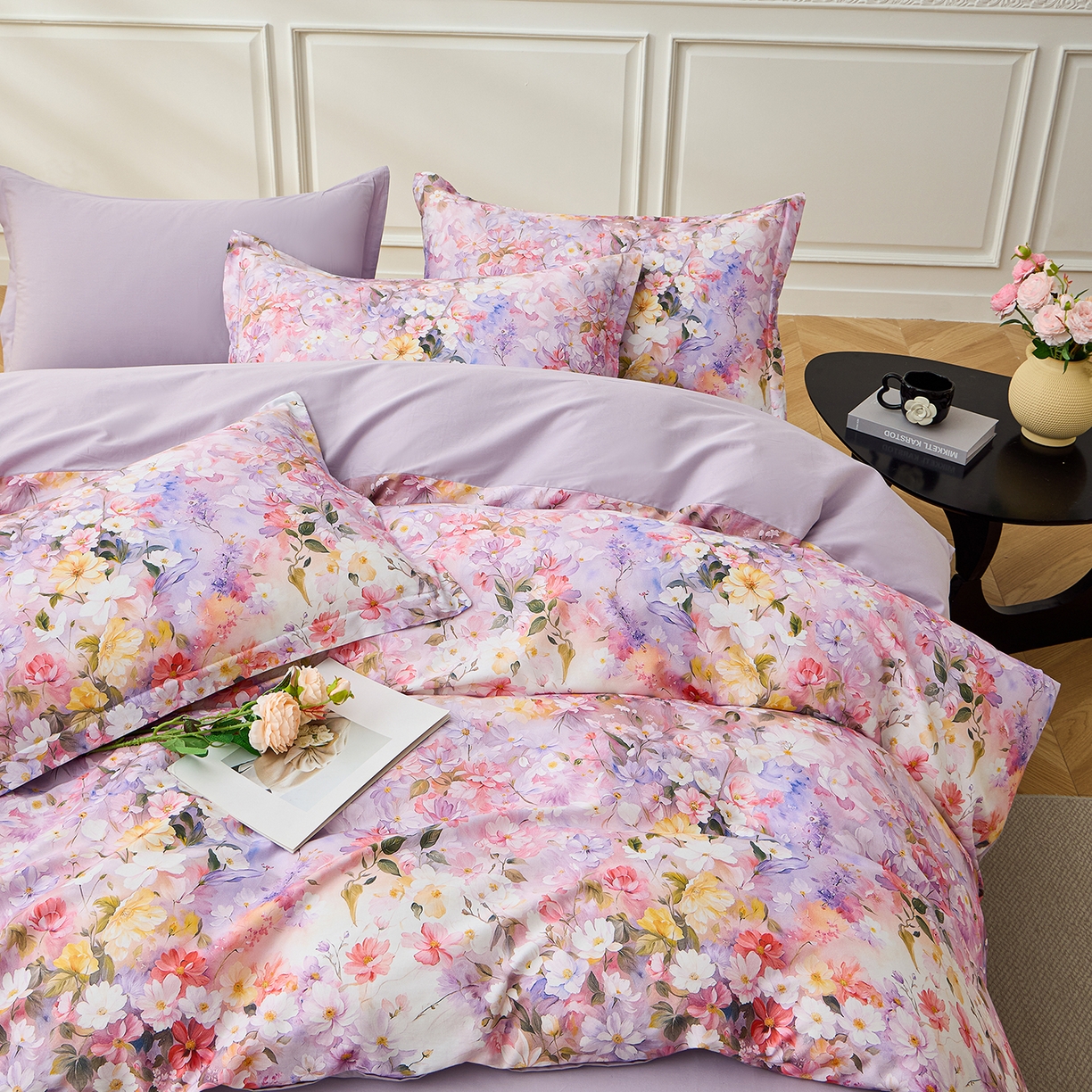 91家纺网 家纺一手货源 找家纺 元元家居（元元被业） 2026新款全棉13372套件及单品【印花款】-三件套 闪亮