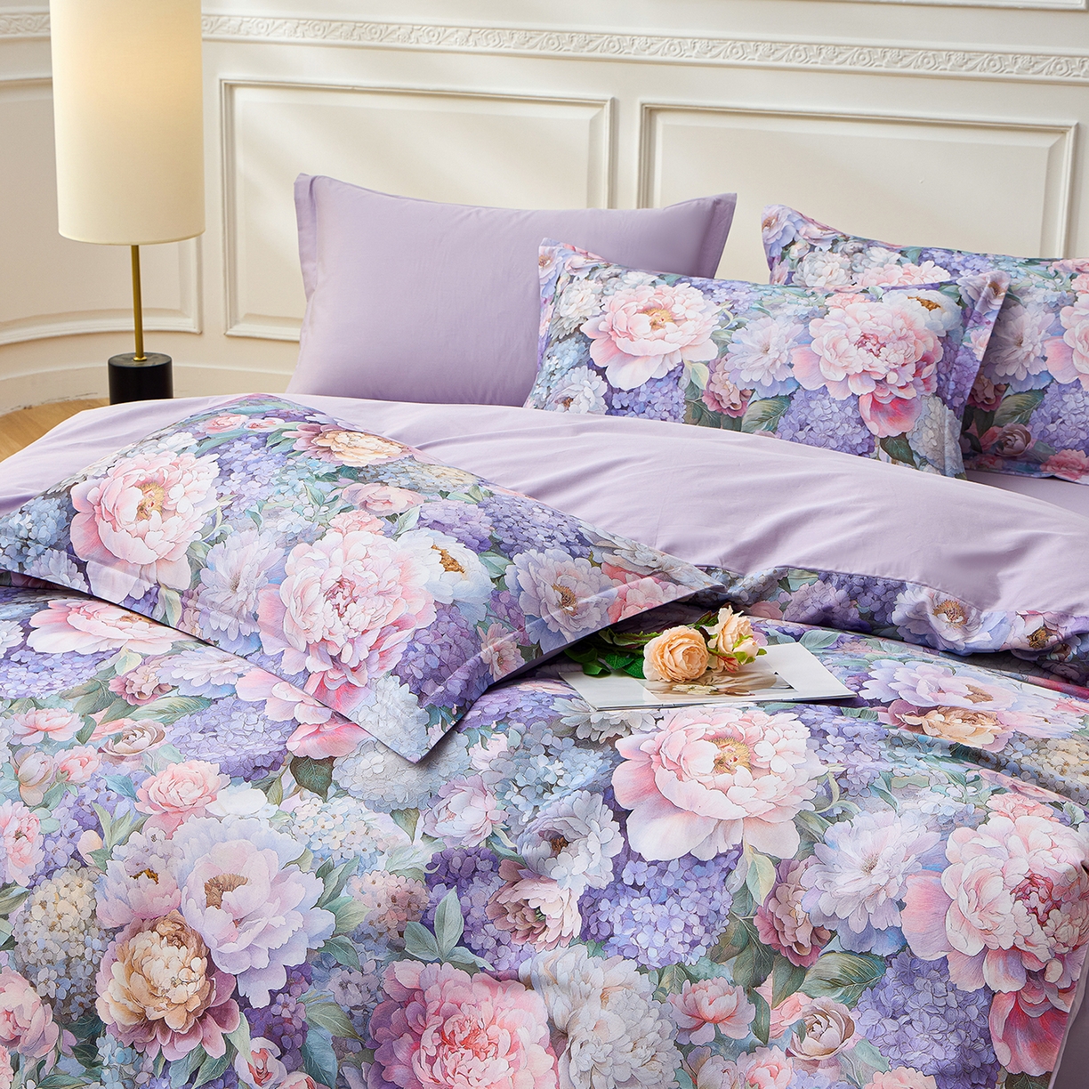 91家纺网 家纺一手货源 找家纺 元元家居（元元被业） 2026新款全棉13372套件及单品【印花款】-三件套 思思