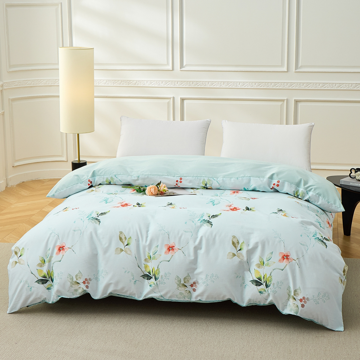 91家纺网 家纺一手货源 找家纺 元元家居（元元被业） 2026新款全棉13372套件及单品【印花款】-三件套 有枝